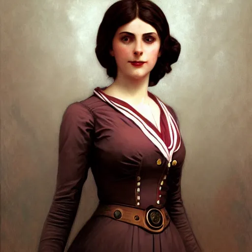 Image similar to Portrait of Elizabeth from Bioshock Infinite, art by William Adolphe Bouguereau, extremely detailed, 4K