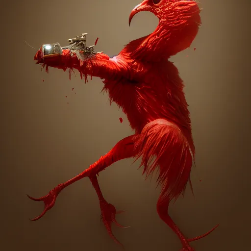 Image similar to A bird with the thirst for blood, hyperdetailed, artstation, cgsociety, 8k