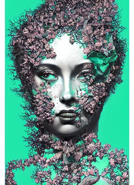 Image similar to Mint goddess painting by Dan Hillier, trending on artstation, artstationHD, artstationHQ, 4k, 8k