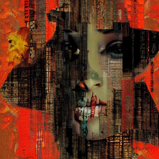 Image similar to no fears, okay one fear, glitch art by Dave McKean