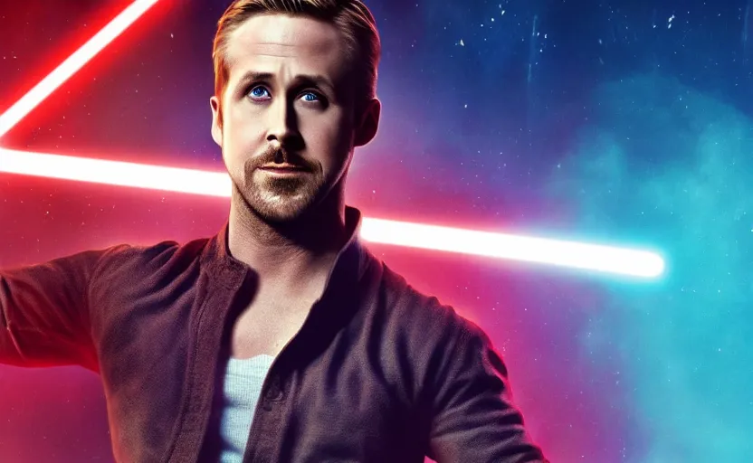 Prompt: Ryan Gosling in Star Wars, 4K UHD image, octane render,
