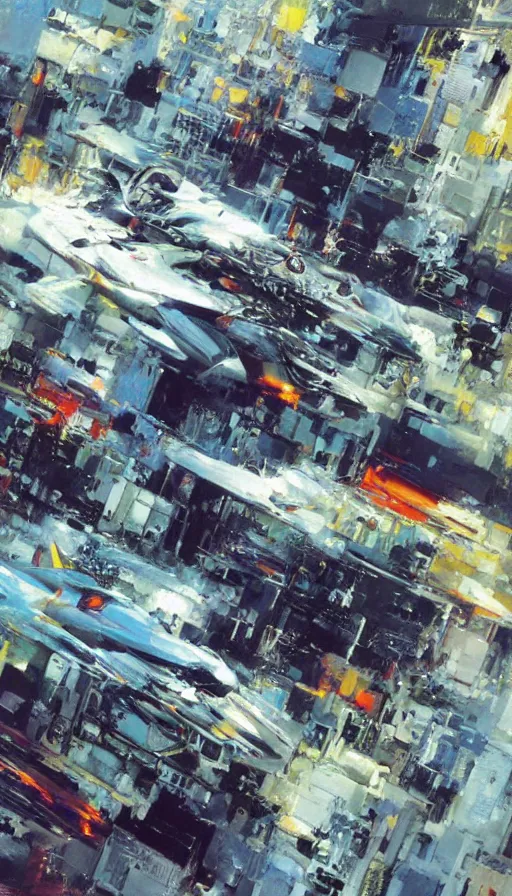 Image similar to techno artwork, by john berkey