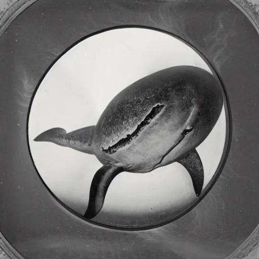 Prompt: 1 9 0 0 s photography of a dwarf whale