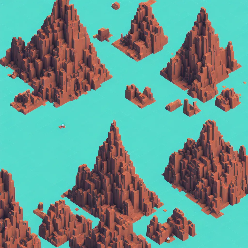 Prompt: voxel art of giant floating triangular monolith in valley by james gilleard and madmaraca, textured, detailed, beautiful, 8 k wallpaper