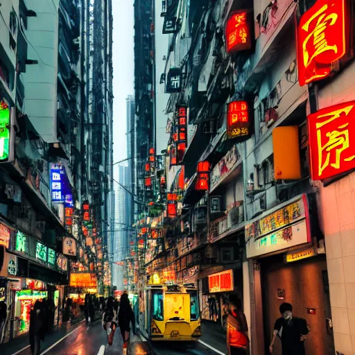 Prompt: cyberpunk street of HongKong
