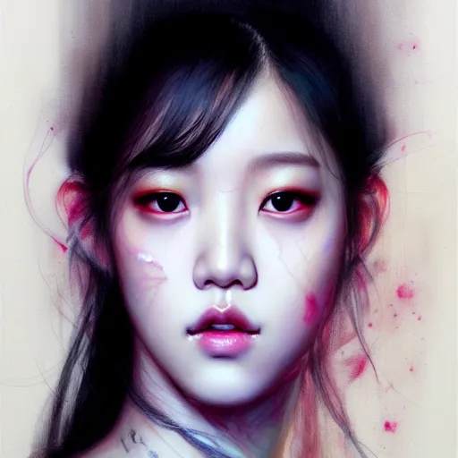 Prompt: jisoo of blackpink, hyperrealistic portrait, by karol bak and agnes cecile, fantasy art, photo realistic, dynamic lighting, artstation, poster, volumetric lighting, very detailed face, intricate complexity, rule of thirds, 8 k, award winning, trending