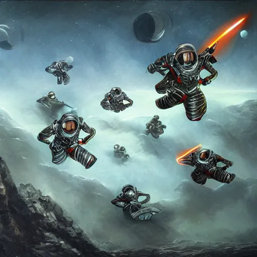 Image similar to space miners, fantasy art, matte painting