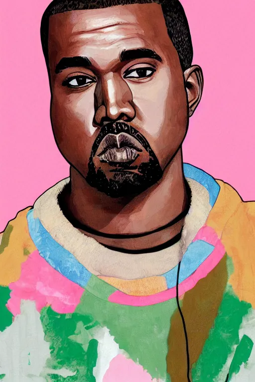 Prompt: Kanye West portrait by Hikari Shimoda, 4k