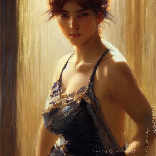 Prompt: detailed portrait of frowning anime girl, painting by gaston bussiere, craig mullins, j. c. leyendecker