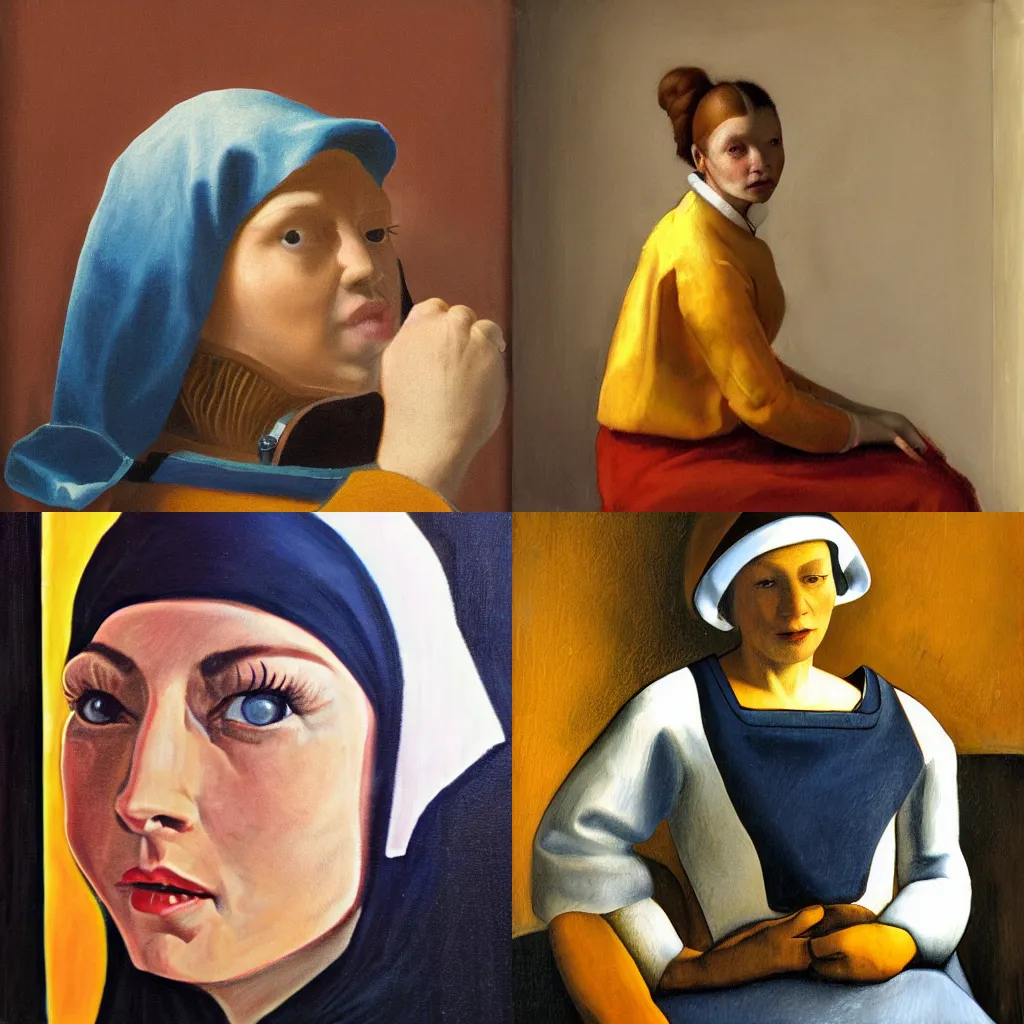 Prompt: a portrait of a starship captain in the style of vermeer