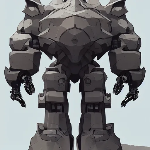 Prompt: robot rhino in the style of stanley artgerm and greg rutkowski