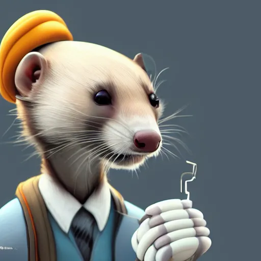 Image similar to a anthropomorphic ferret is walter white, hyperdetailed, artstation, cgsociety, 8 k