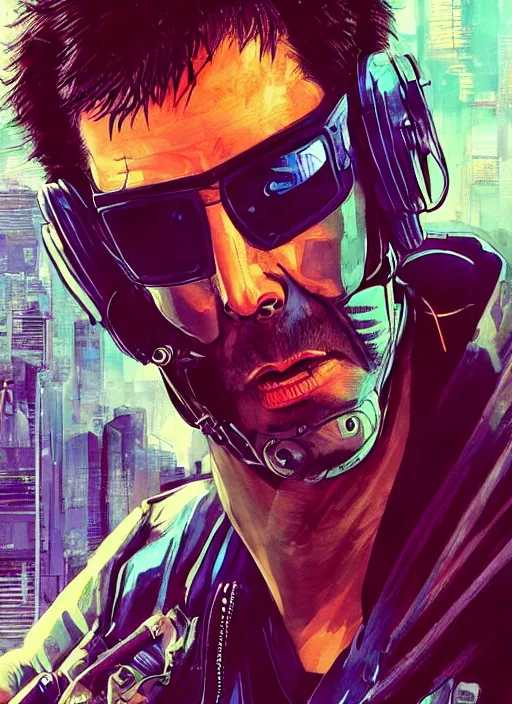 Image similar to cyberpunk space pilot character ( blade runner 2 0 4 9, dystopian, cyberpunk 2 0 7 7 character design ). attractive face. portrait by james gurney and laurie greasley and yoji shinkawa, oil on canvas. cinematic composition, hyper realism, realistic proportions, anatomy, dramatic lighting, photorealistic, high detail, 4 k