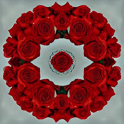 Image similar to red roses by escher