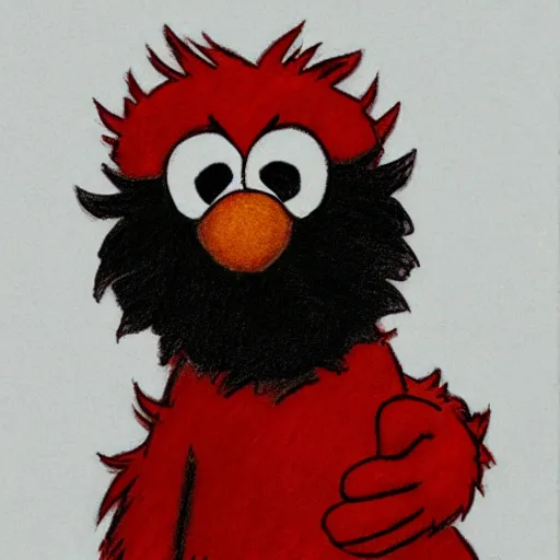 Prompt: drawing of elmo by ricky romero