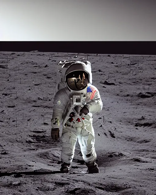 Image similar to film still kim kardashian wearing an astronaut uniform, on the moon, 5 0 mm.