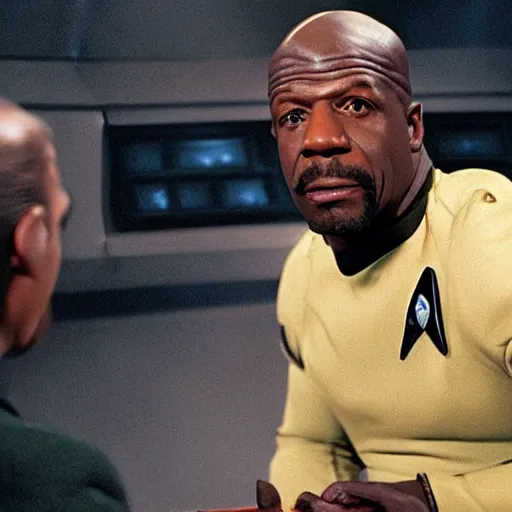 Prompt: terry crews as warf in star trek the next generation