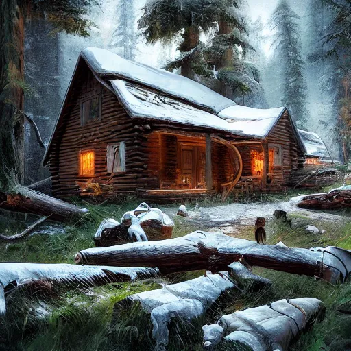 Image similar to a cabin in the woods by Klaus Wittmann