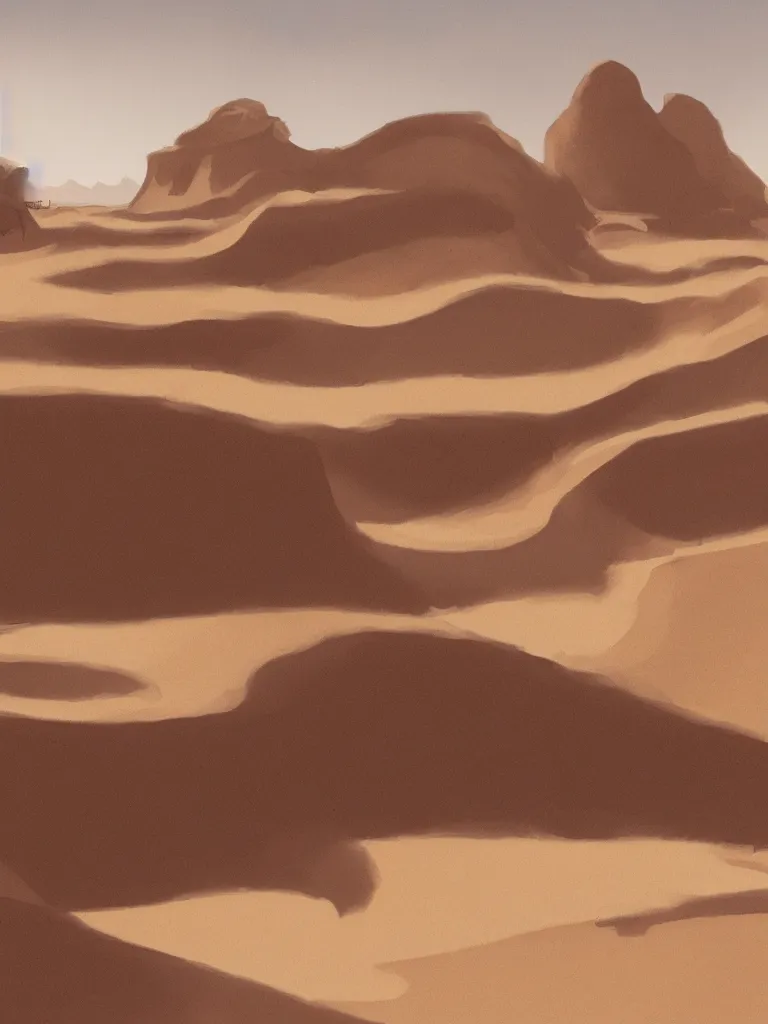 Image similar to desert by disney concept artists, blunt borders, rule of thirds