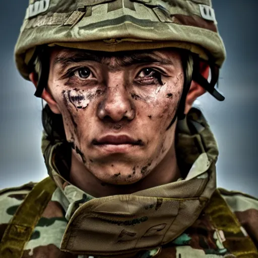 Image similar to soldier!!!!! portrait! pain, eyes, shoulders!!!!!!, sadness, photography