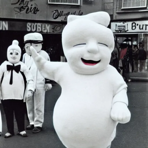 Image similar to Pillsbury doughboy 1960s street performers