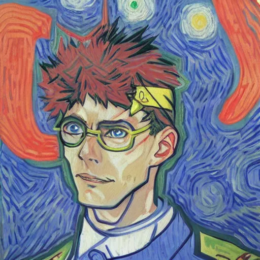 Prompt: neon genesis evangelion, by van gogh