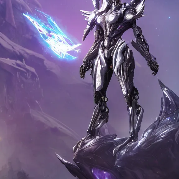 Image similar to extremely detailed front shot of a giant 1000 meter tall beautiful stunning saryn prime female warframe goddess, that's an anthropomorphic hot robot mecha female dragon, silver sharp streamlined armor, detailed head, sharp claws, glowing Purple LED eyes, sitting cutely in the background, rump on top of a mountain below her, a tiny forest with a village in the foreground, in front of her, fog rolling in, dragon art, warframe fanart, Destiny fanart, micro art, macro art, giantess art, fantasy, goddess art, furry art, furaffinity, high quality 3D realistic, DeviantArt, artstation, Eka's Portal, HD, depth of field