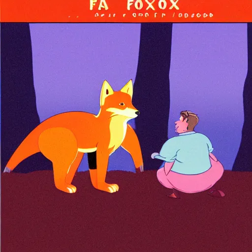 Image similar to VHS tape cover illustration of the 1992 animated film, Fatty Fox in the Haunted Forest