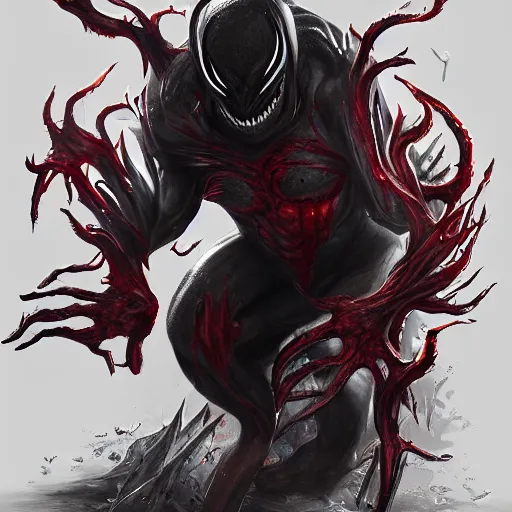 Image similar to Ctulthu exposed to the symbiote and became Carnage. concept art,high detailed,fine art,trending on Artstation, smooth draw,Sharp focus.