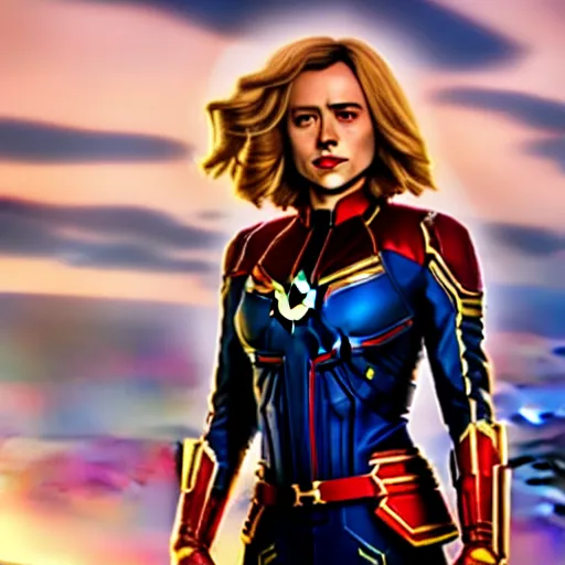 Image similar to film still of Scarlett Johansson as Captain Marvel in Captain Marvel