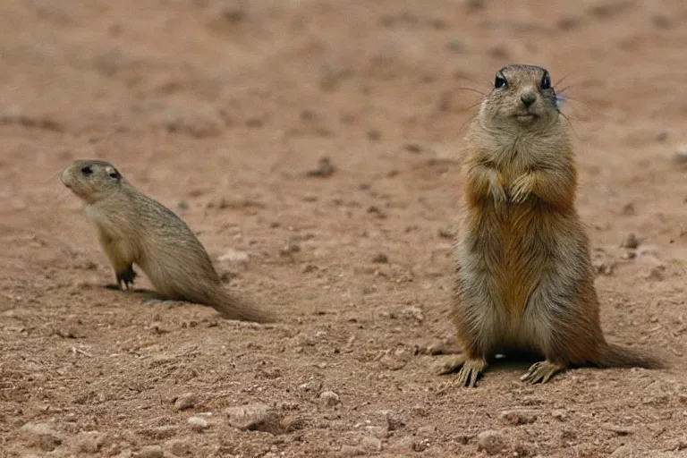 Image similar to footage of a prairie dog soldier fighting in world war