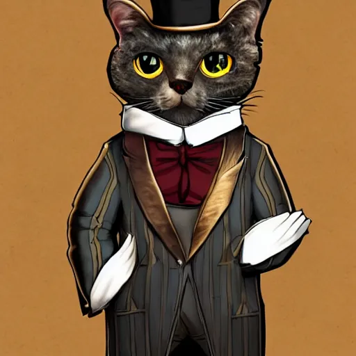 Prompt: Steampunk tuxedo cat, artstation