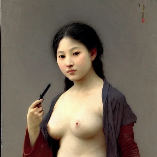 Image similar to yuli ban, drawn by william - adolphe bouguereau