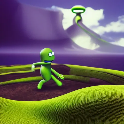 Prompt: microsoft clippy in front of a green hill, cinematic shot, hyper realistic, hyper detailed, octane render, 8k