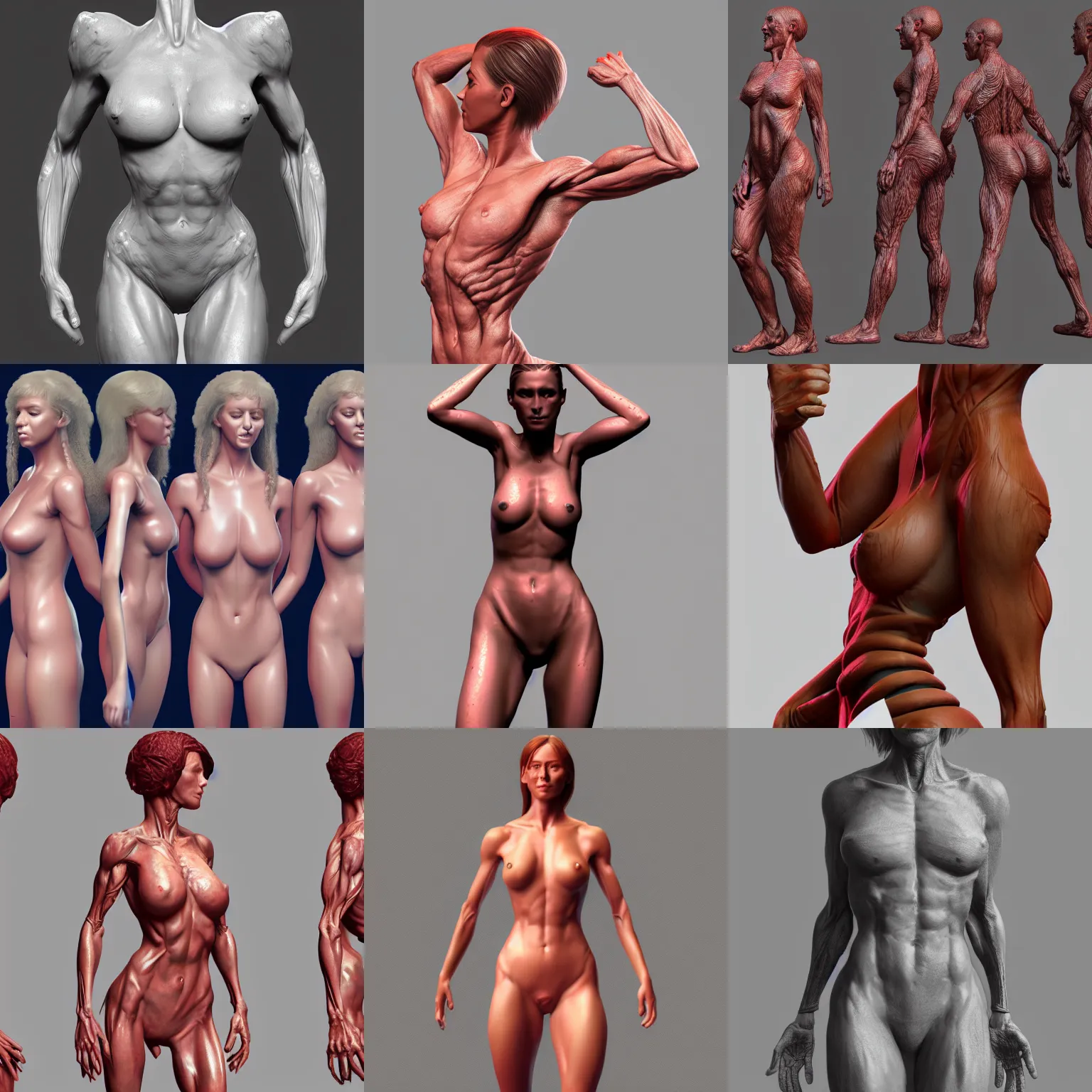 Prompt: female human body, hyper detailed, zbrush, render, trending on artstation, digital