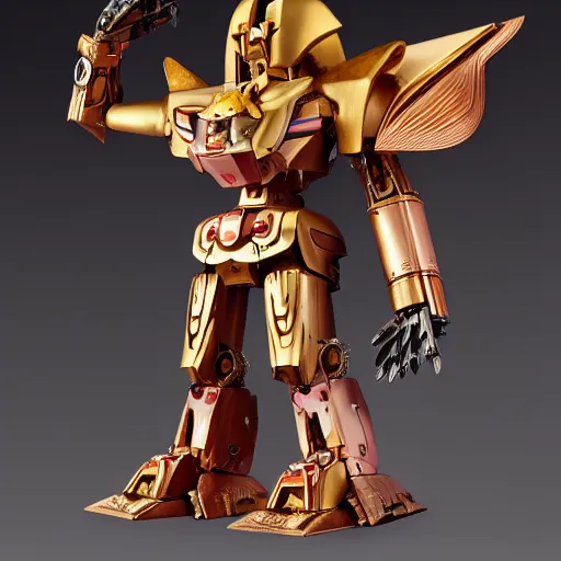 Image similar to fantasy sphinx mecha, sphinx body, egyptian helmet, mythical beast mecha, rococo, sci - fi movie, floral details, 8 k hd resolution, sazabi, barbatos mobile suit, bandai box art, macross, makoto kobayashi, frank gehry, raymond swanland