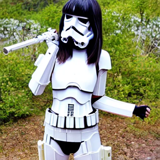 Prompt: beautiful anime girl in a stormtrooper costume