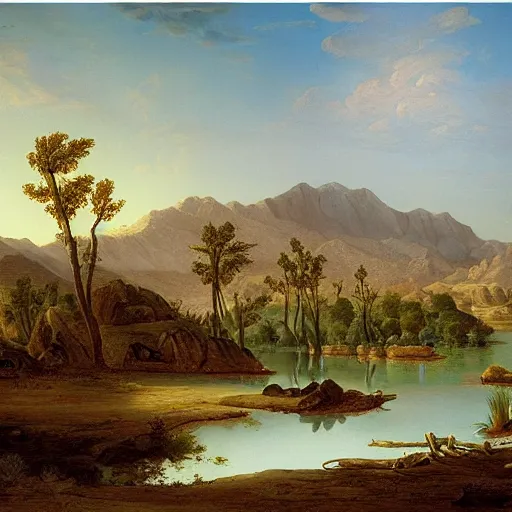 Prompt: the once mighty city of charn, desert oasis, asher brown durand