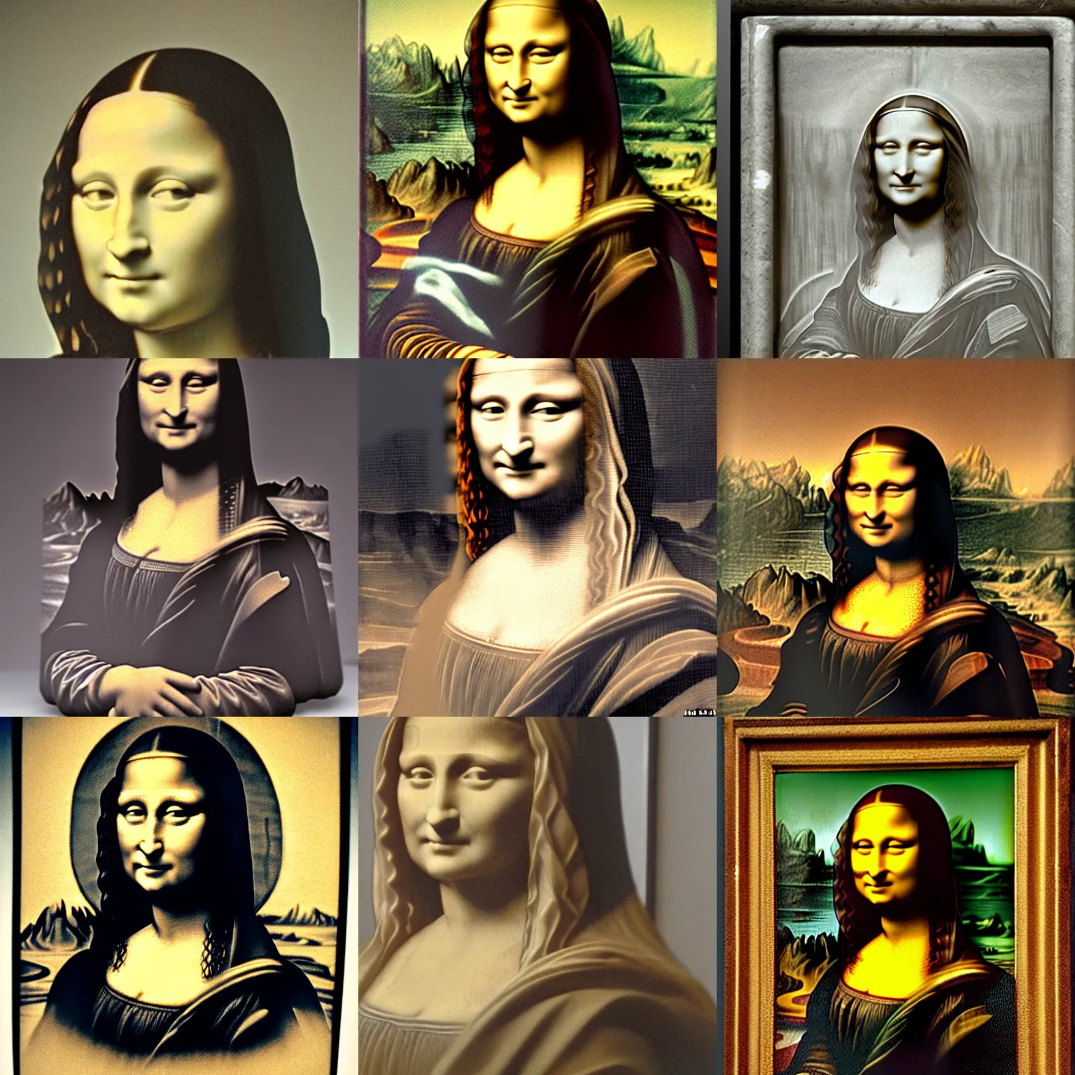 Prompt: the photo of a carved marble bust of mona lisa, sculpted by leonardo da vinci