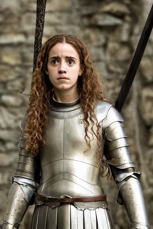 Image similar to hermione granger as joan of arc, game of thrones