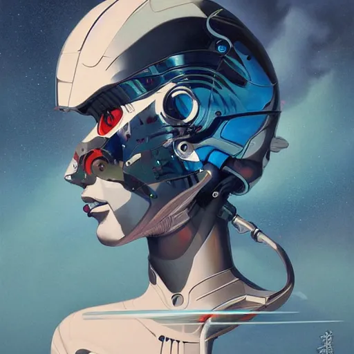 Image similar to scifi futurism automaton minimalism chrome by peter mohrbacher art Hajime Sorayama airbrush hyperrealism model abstract shatter fragments cubism futurism pastel blue soft flat minimal minimalism portrait face jackson pollock ukiyo-e