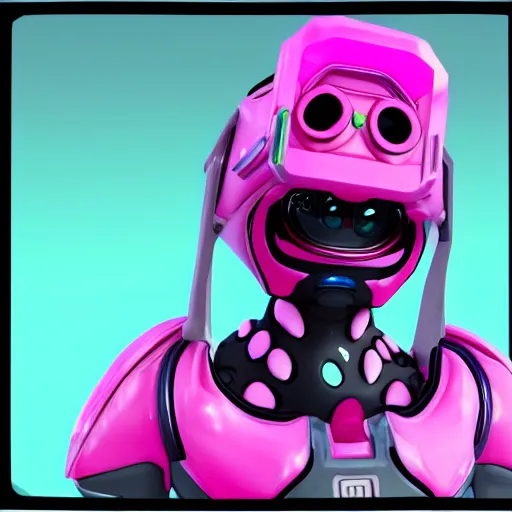 Image similar to pink mechanical alien, fortnite character c 9. 0