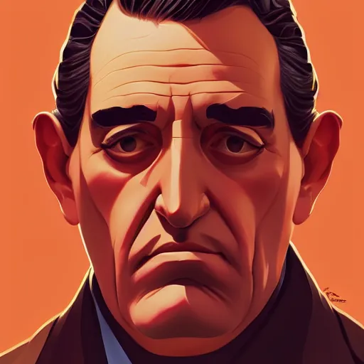 Image similar to face icon stylized minimalist the godfather, loftis, cory behance hd by jesper ejsing, by rhads, makoto shinkai and lois van baarle, ilya kuvshinov, rossdraws global illumination