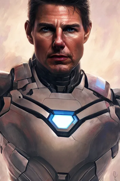 Prompt: Portrait of Tom Cruise as Superior Iron man, marvel, dark, intricate, highly detailed, smooth, artstation, digital illustration by Ruan Jia and Mandy Jurgens and Artgerm and Wayne Barlowe and Greg Rutkowski and Zdislav Beksinski