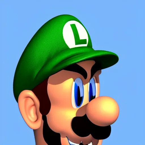 Prompt: 3d luigi portrait, 4k