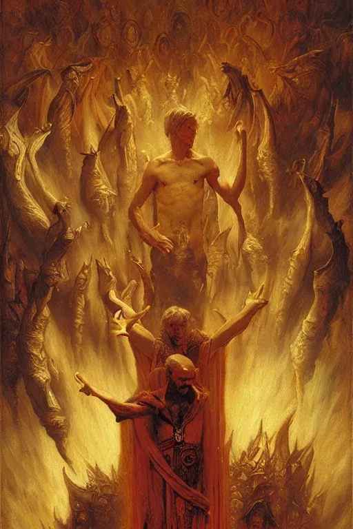 Image similar to the seventh circle of hell from dante's divine comedy. highly detailed painting by gaston bussiere, craig mullins, j. c. leyendecker 8 k