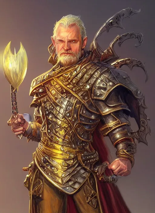 Image similar to commoner, gold, ultra detailed fantasy, dndbeyond, bright, colourful, realistic, dnd character portrait, full body, pathfinder, pinterest, art by ralph horsley, dnd, rpg, lotr game design fanart by concept art, behance hd, artstation, deviantart, hdr render in unreal engine 5