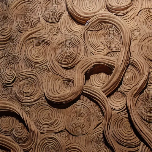 Image similar to tentacles made of brown corrugated cardboard, cut out of cardboard, realistic photography, fantasy