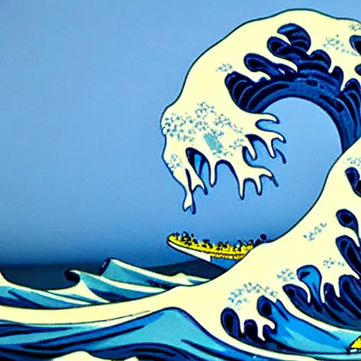 Image similar to A sculpture of The Great Wave off Kanagawa