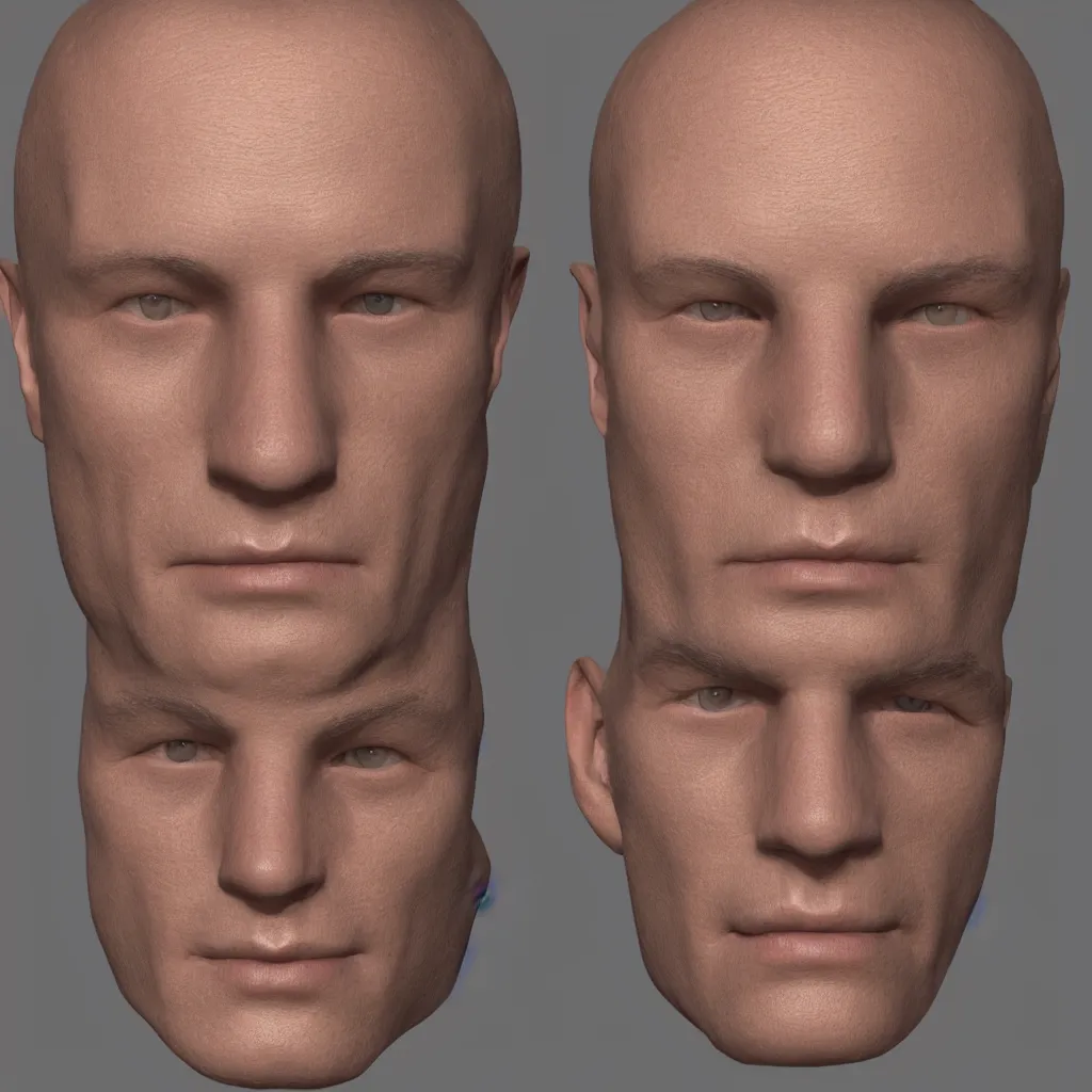 Prompt: unwrapped human face flat texture, male in 3 0 s, 8 k, diffuse